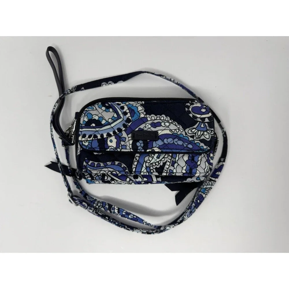 Vera Bradley Deep Night Paisley Smartphone Wristlet Crossbody Wallet Blue